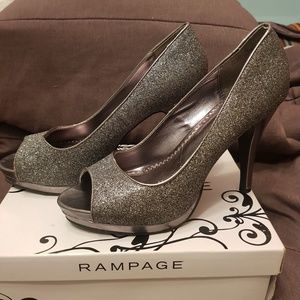 Rampage Silver Sparkle Platforms
